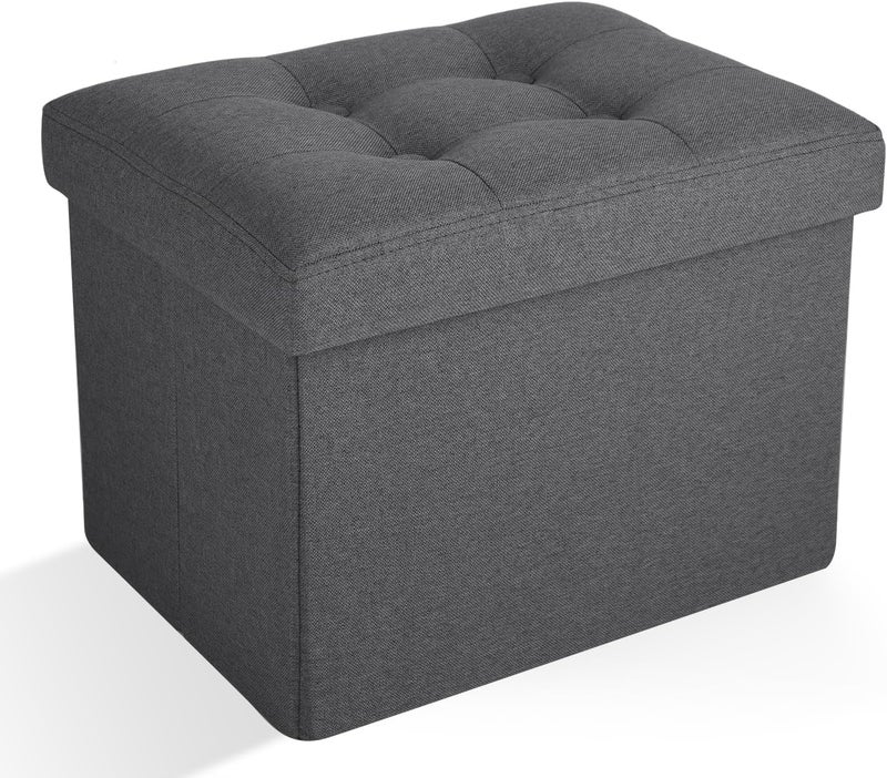 Docvania Ottoman Storage Ottoman Foot Rest Stool Foldable Bench with Storage Student Dormitory Bedroom and Entryway 16 X 12 X 12 - Image 1